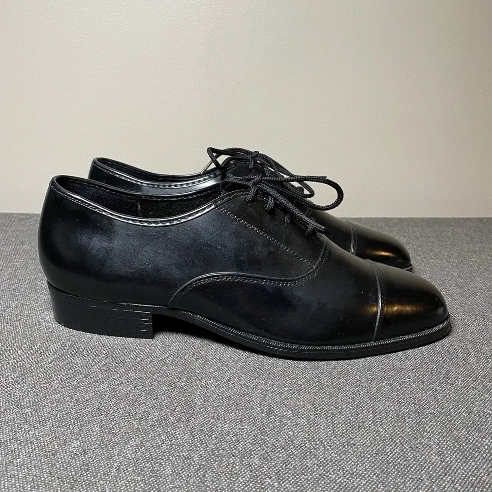 Vintage JB Cap Toe Derby Dress Shoe 8.5W Black USA